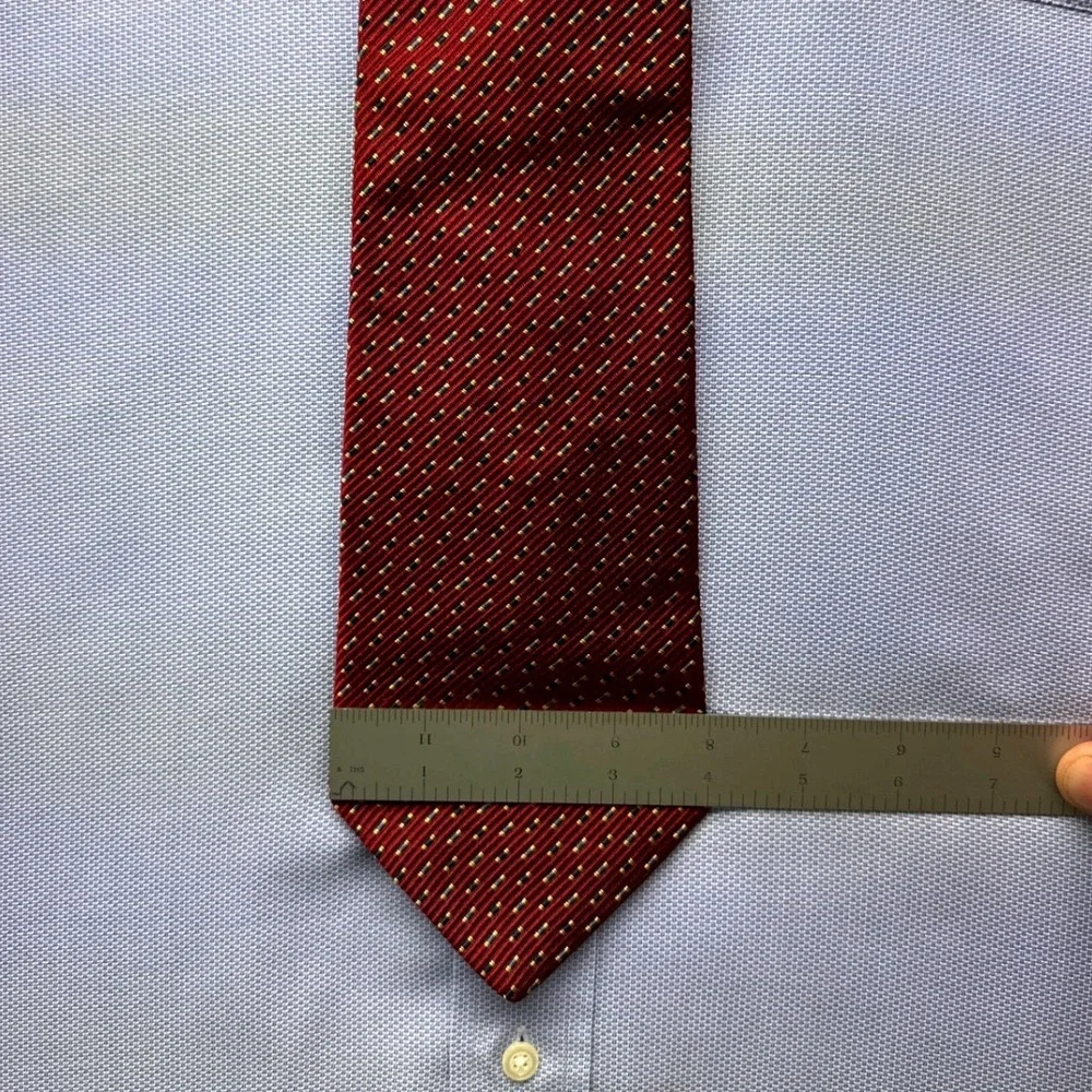 Tommy Hilfiger Mens Vintage Silk Ties (2) Burgundy and Red‎ Navy Diagonal Stripe